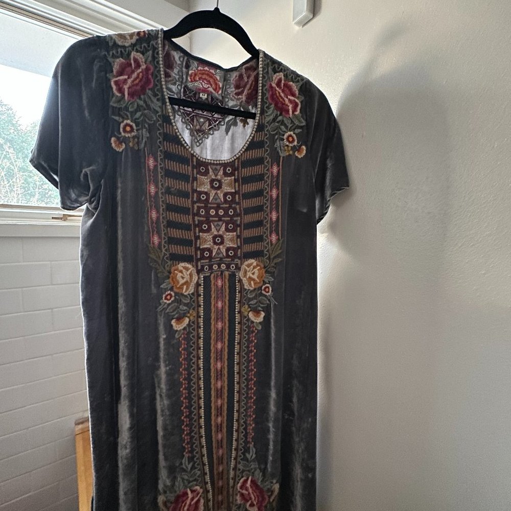 Johnny Was Velvet Drape Tunic Dress